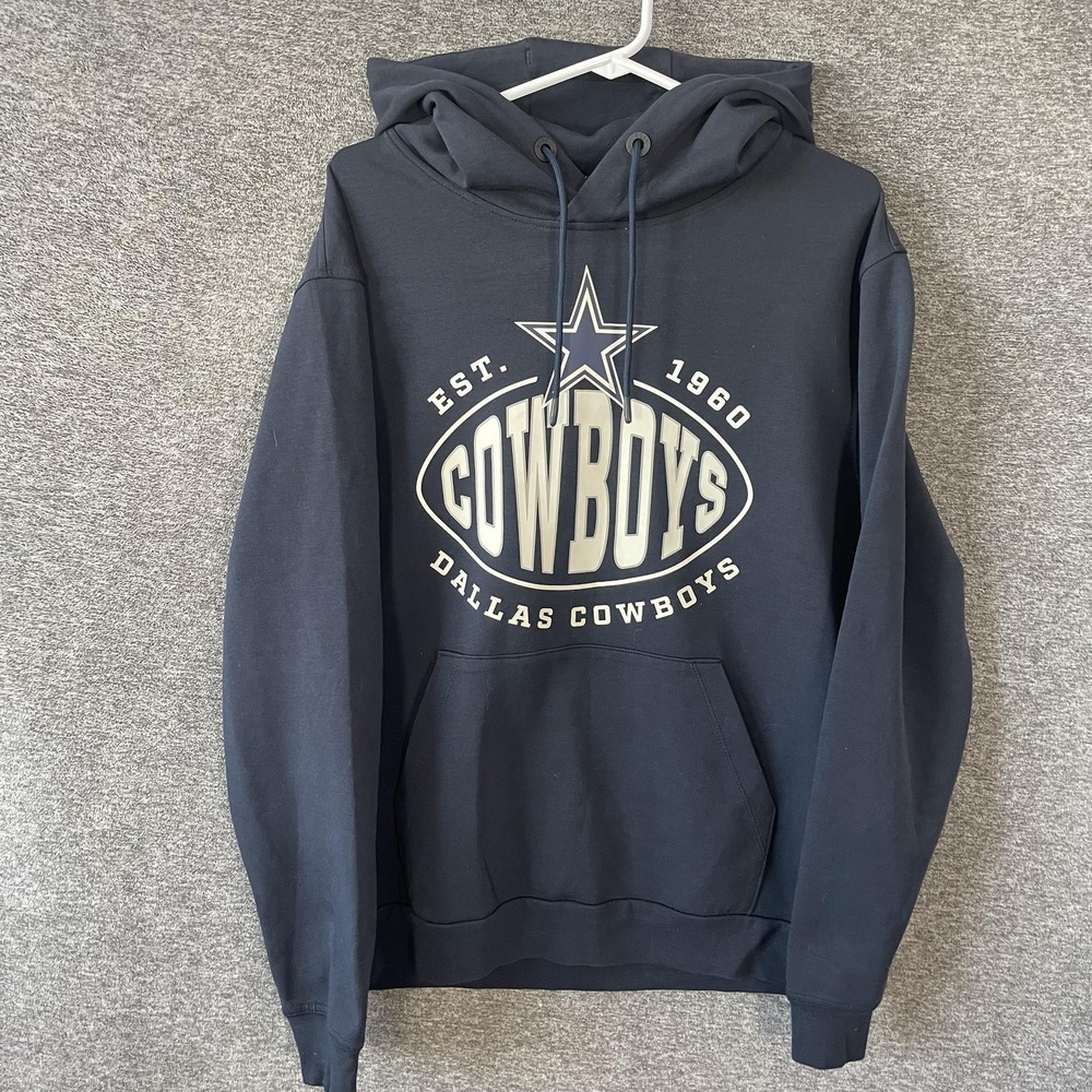 Dallas‎ Cowboys Hoodie Pullover Mens M Blue NFL Football BOSS Graphic Sweatshirt